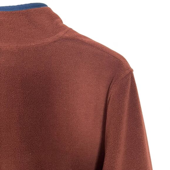 32 Degrees Men's Large 1/4 Snap Long Sleeve Rust Red Hiking Fleece Pullover - Picture 12 of 15